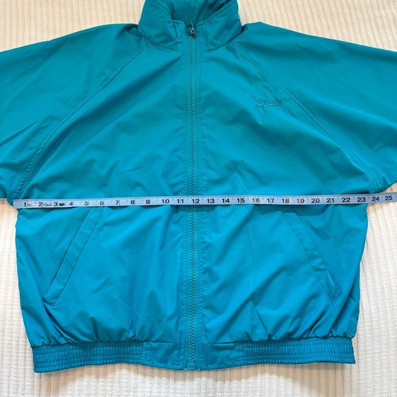 Reebok Vintage Y2K 90's Teal Zi Up Raincoat Windbreaker Jacket Size M Unisex - Picture 7 of 8